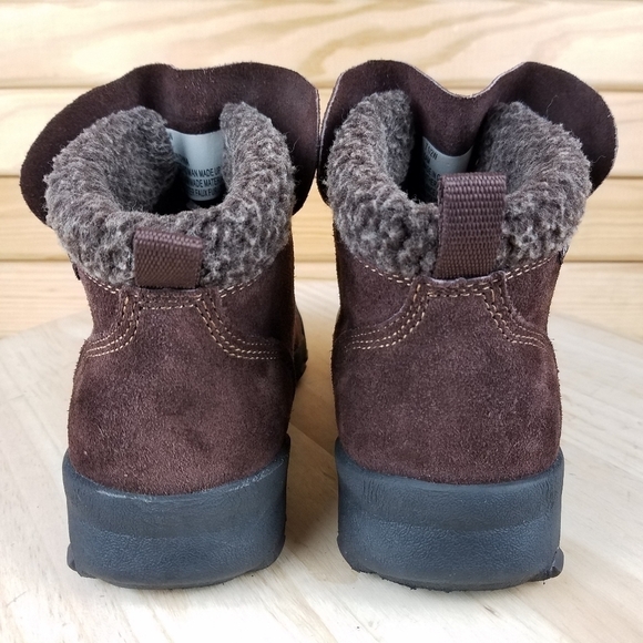 KHOMBU SAM Womens 7.5 US Leather Faux Fur Ankle Boot Lace-up Snow Winter Outdoor - Picture 6 of 12